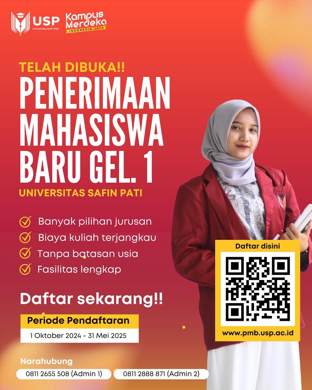 PENERIMAAN MAHASISWA BARU UNIVERSITAS SAFIN PATI GELOMBANG 1 TAHUN AKADEMIK 2025/2026